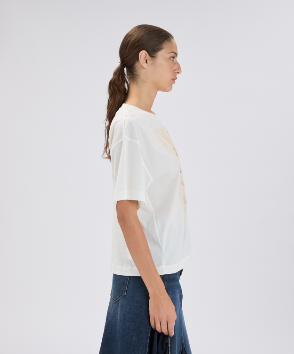 Fronthy Printed  T-shirt | Artistic Pink