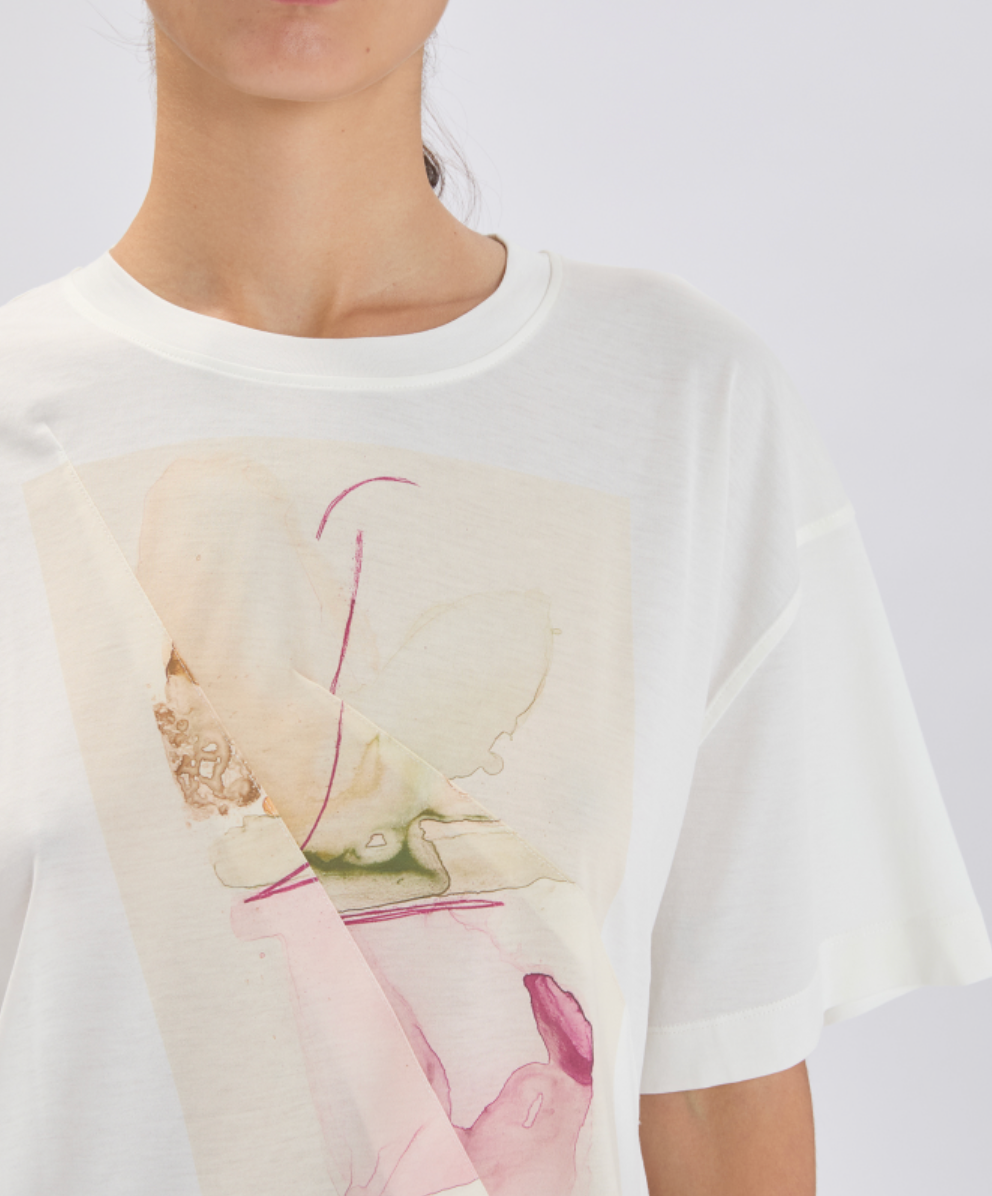 Fronthy Printed  T-shirt | Artistic Pink