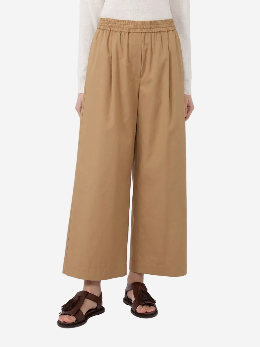 Cotton rasetto trousers Earth