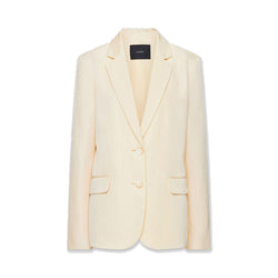 Cotton Silk Belmore Jacket in Cream