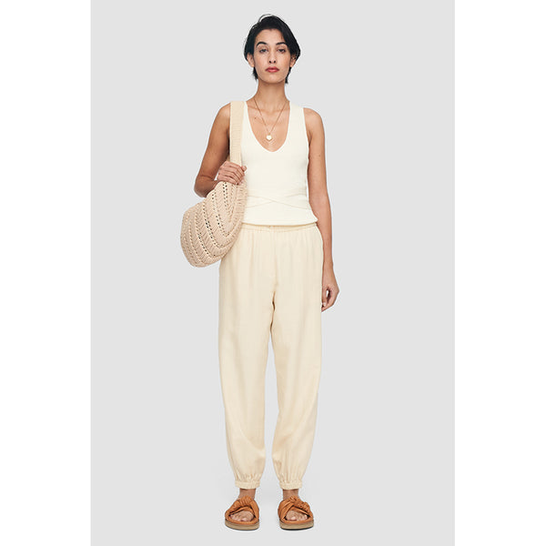 Cotton Silk Taio Trousers in Cream