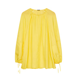 Silk Habotai Baume Blouse in Yellow