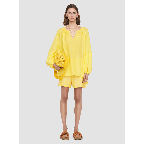 Silk Habotai Baume Blouse in Yellow