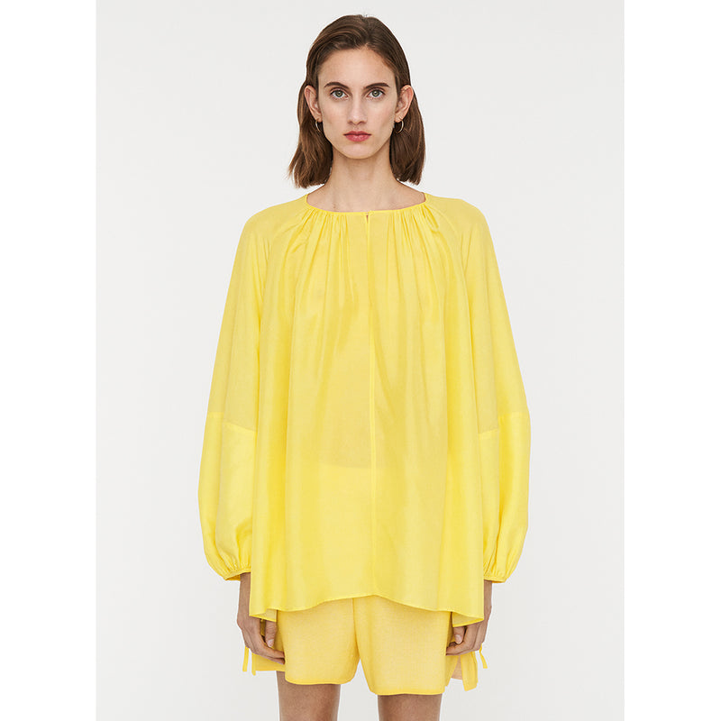 Silk Habotai Baume Blouse in Yellow