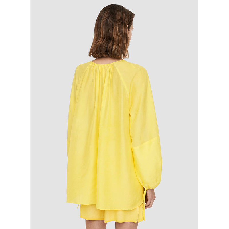 Silk Habotai Baume Blouse in Yellow