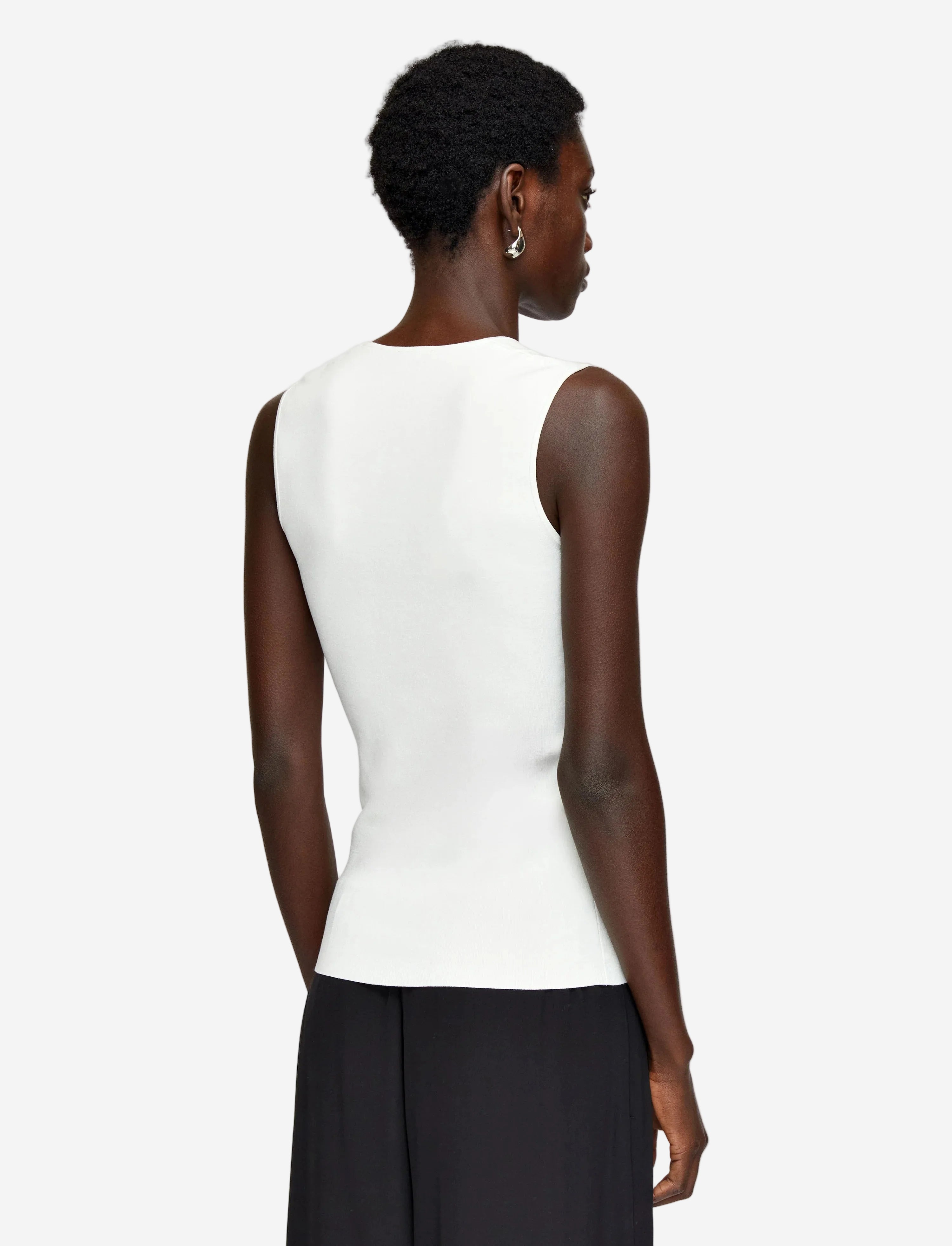 Silk Stretch Tank Ivory