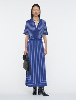 Geometric Jacquard Skirt Cobalt