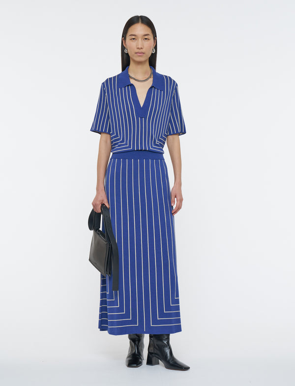 Geometric Jacquard Skirt Cobalt