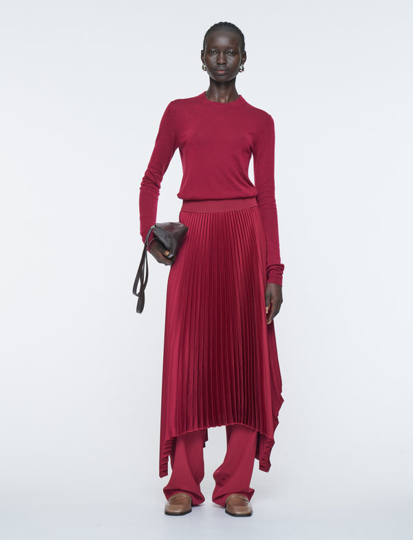 Round Neck Longsleeve Cashair Red
