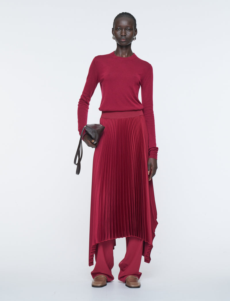 Round Neck Longsleeve Cashair Red