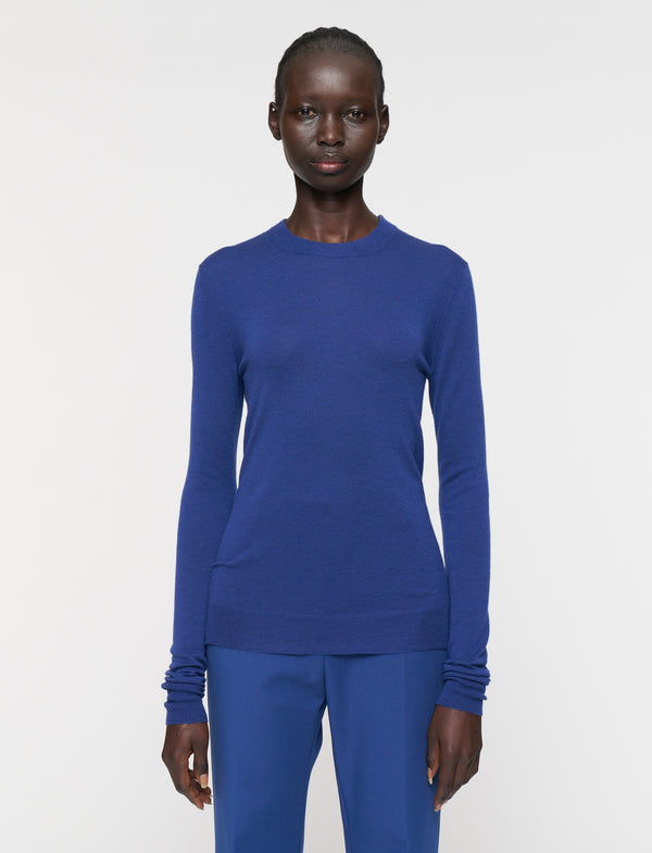 Round Neck Longsleeve Cashair Blue