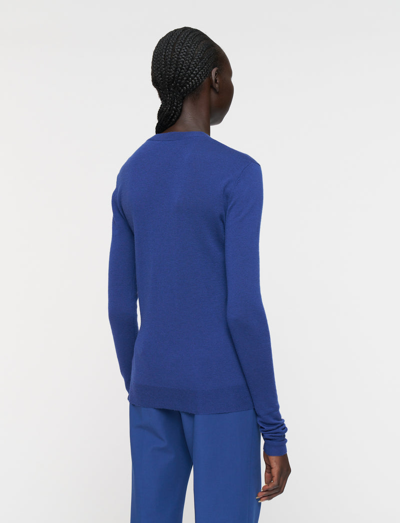 Round Neck Longsleeve Cashair Blue