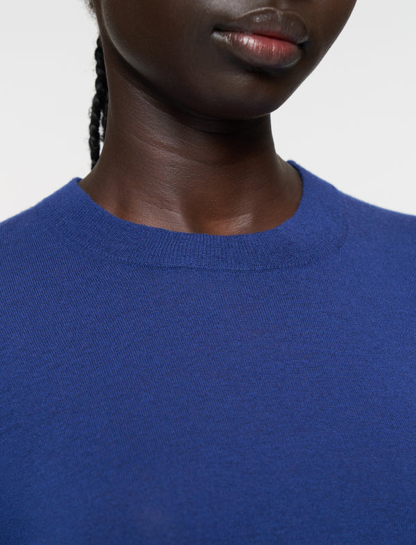 Round Neck Longsleeve Cashair Blue