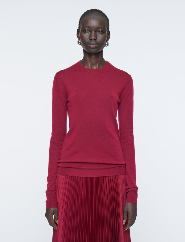 Round Neck Longsleeve Cashair Red