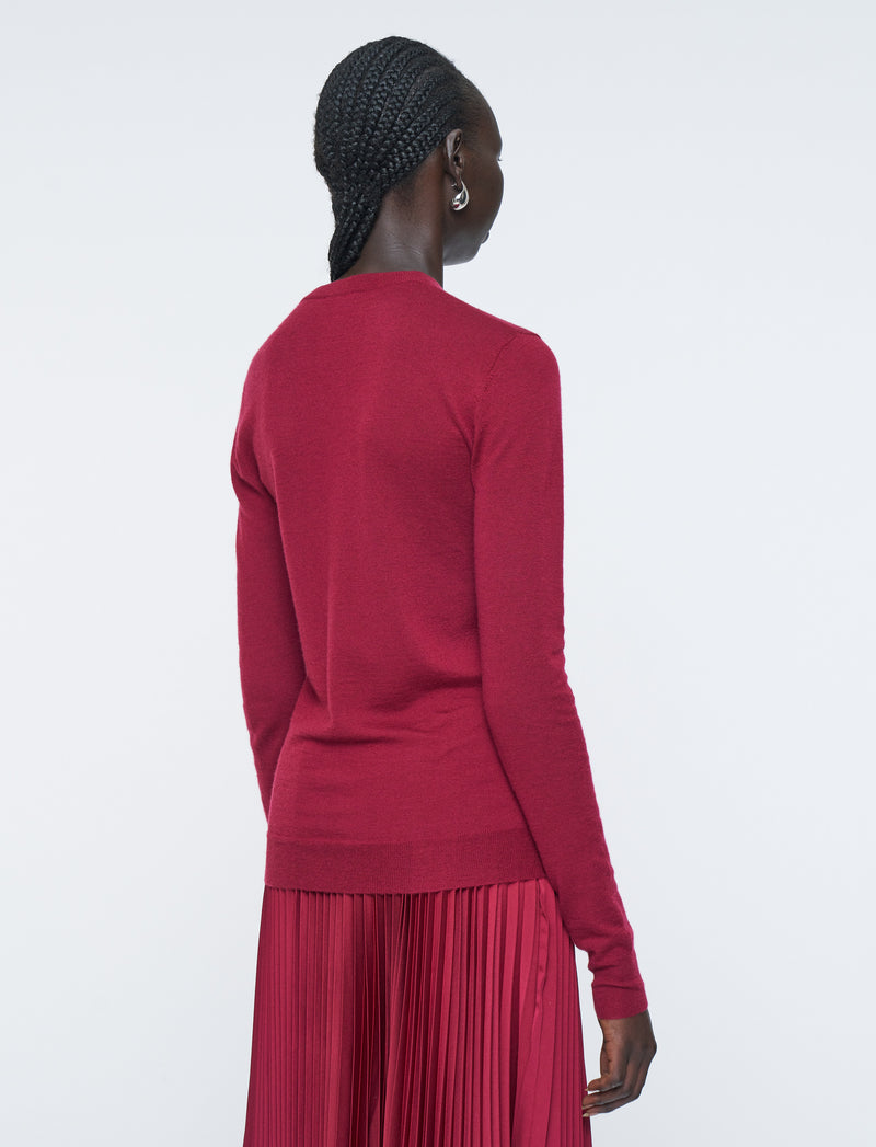 Round Neck Longsleeve Cashair Red