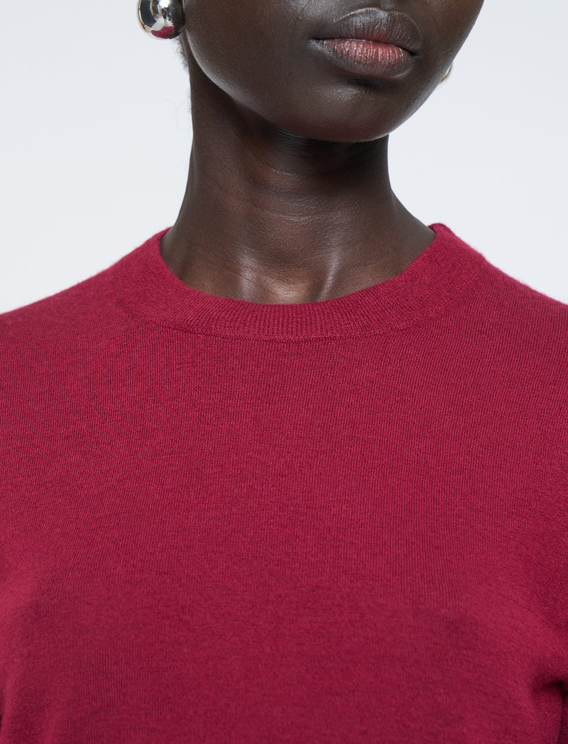 Round Neck Longsleeve Cashair Red