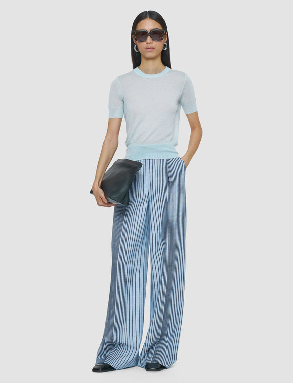 Short Sleeve Top Cashair Light Blue