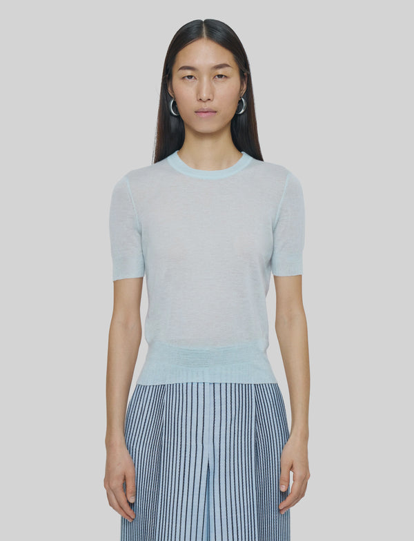 Short Sleeve Top Cashair Light Blue