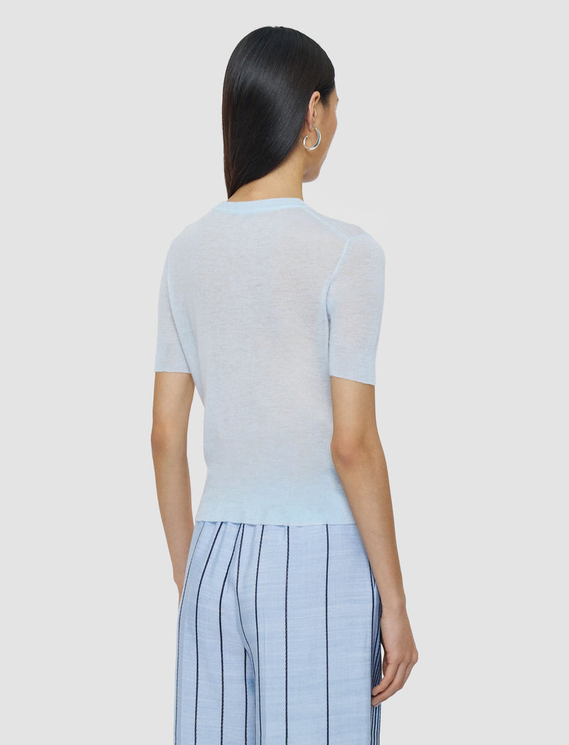 Short Sleeve Top Cashair Light Blue