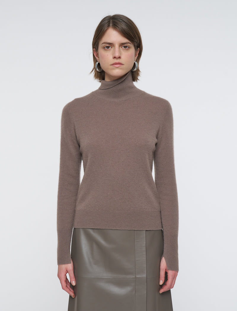High Neck Longsleeve Cashmere Knit