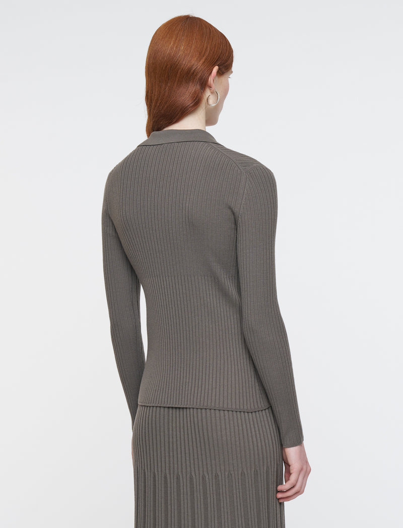 Polo-Merinos Rib Knit Top