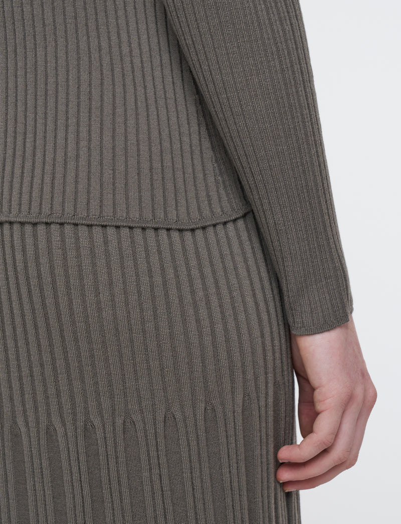 Polo-Merinos Rib Knit Top