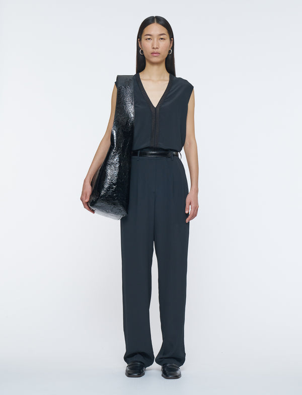 Tarn Crepe De Soie Pant Black