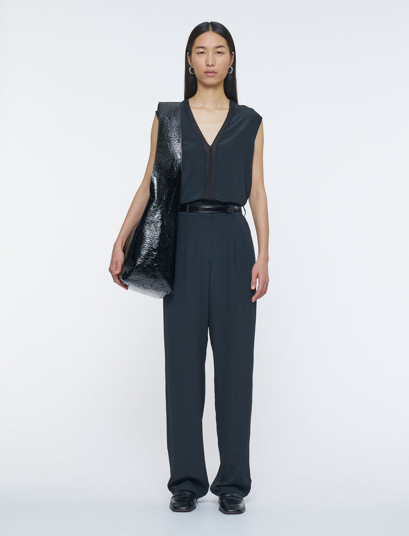 Tarn Crepe De Soie Pant Black