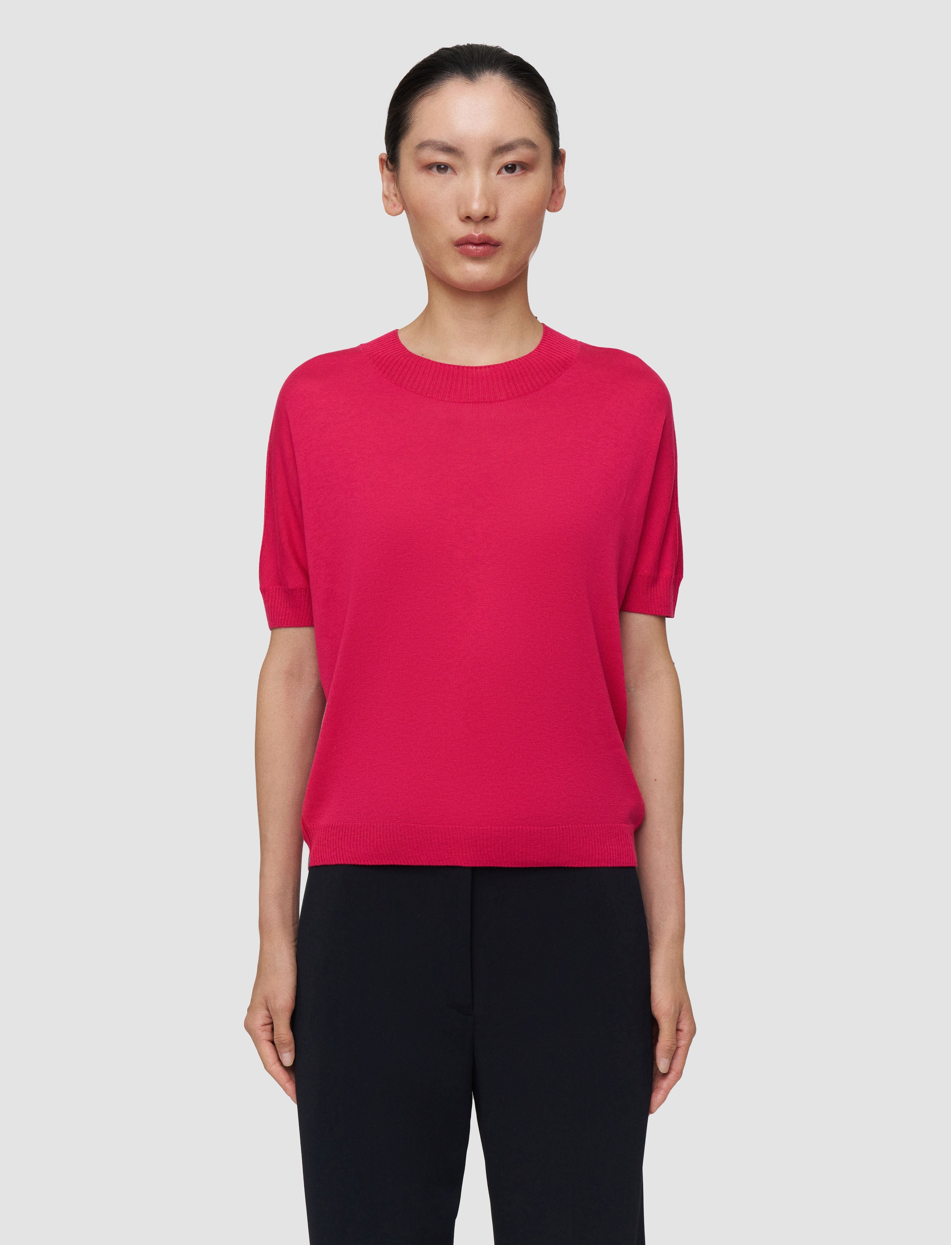 Jana Silk Knit Top Fuchsia