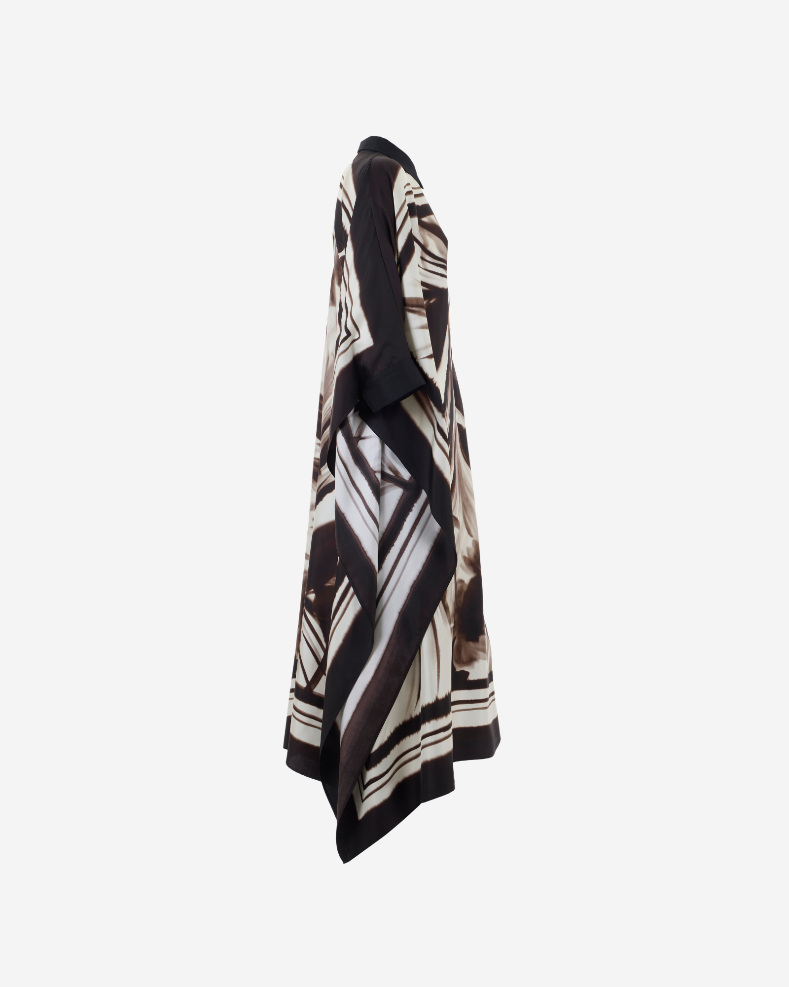 Black and white patterned dress on a white background