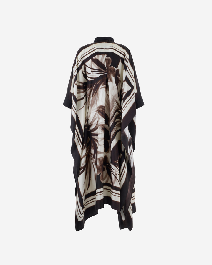 Black and white patterned scarf on a white background
