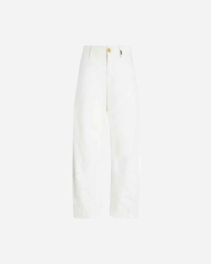 White pants on a white background