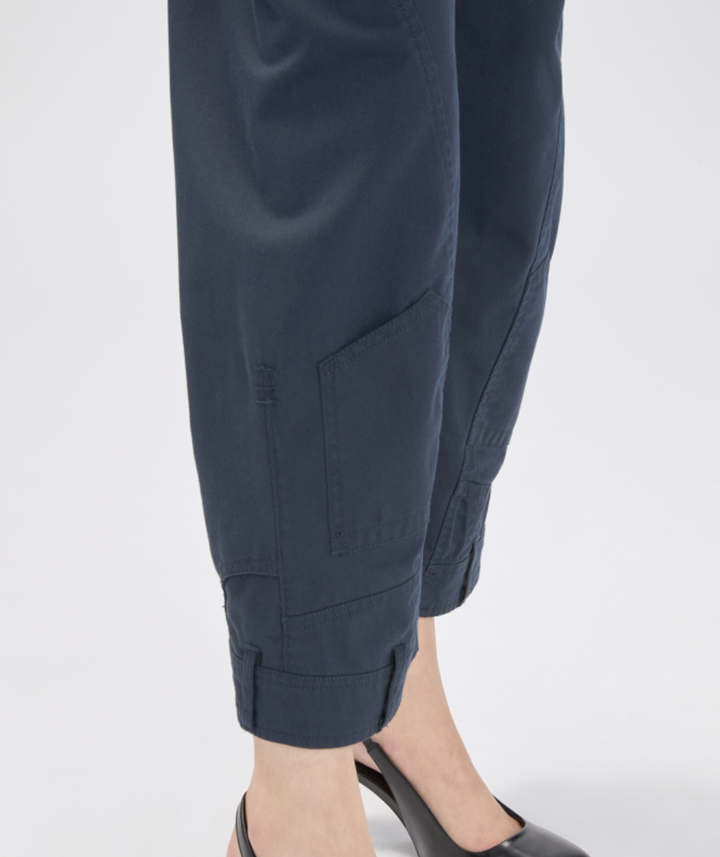 Navy blue pants on a white background