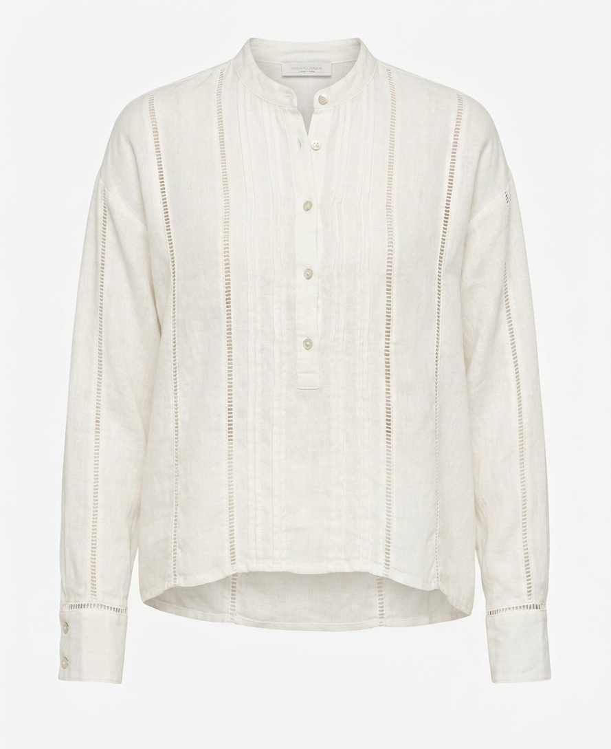 Ladder Lace Pintuck Blouse BUTTER