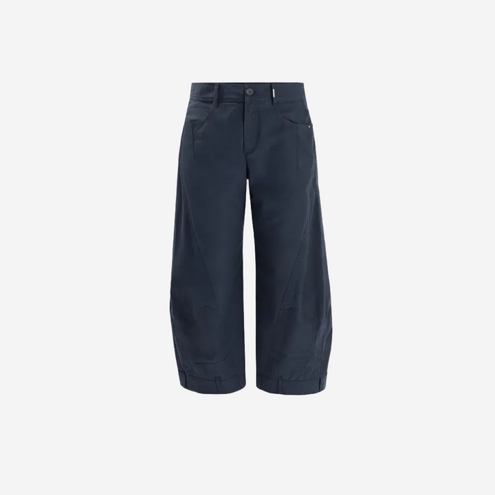 Navy blue pants on a white background