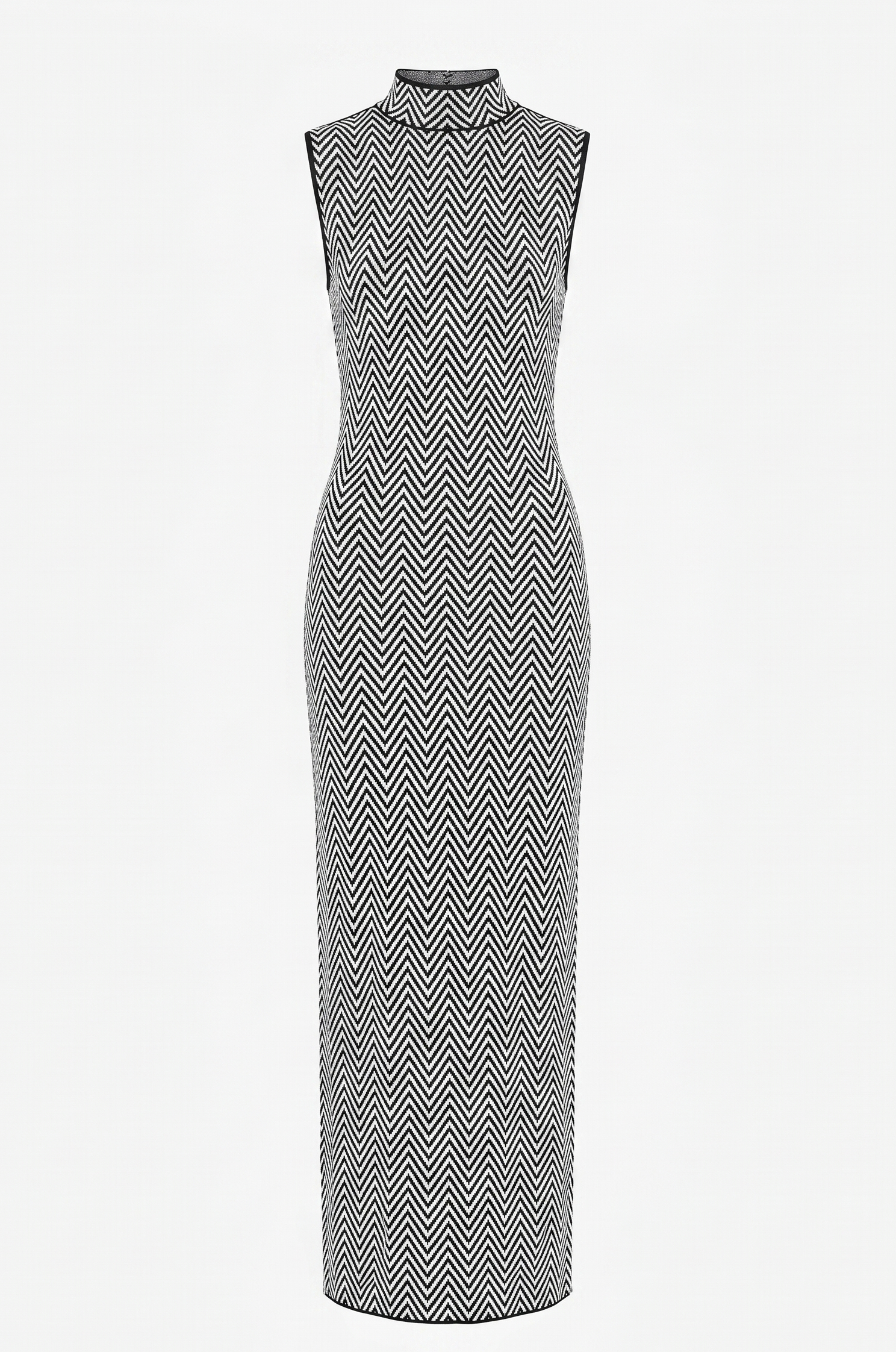 Long Sleeveless Zigzag Dress