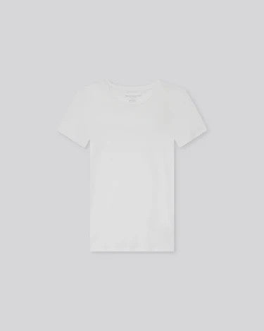 Viscose Round Neck Short Sleeve T-shirt WHITE