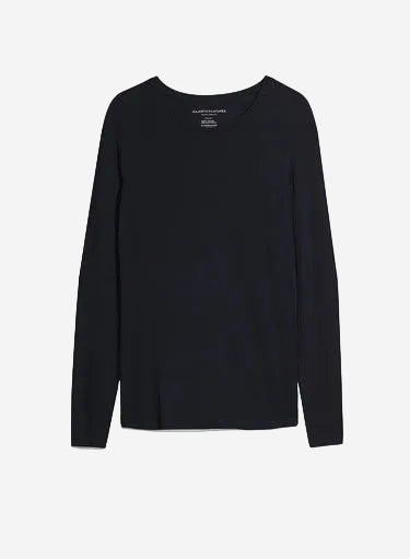 Black long-sleeve shirt on a white background
