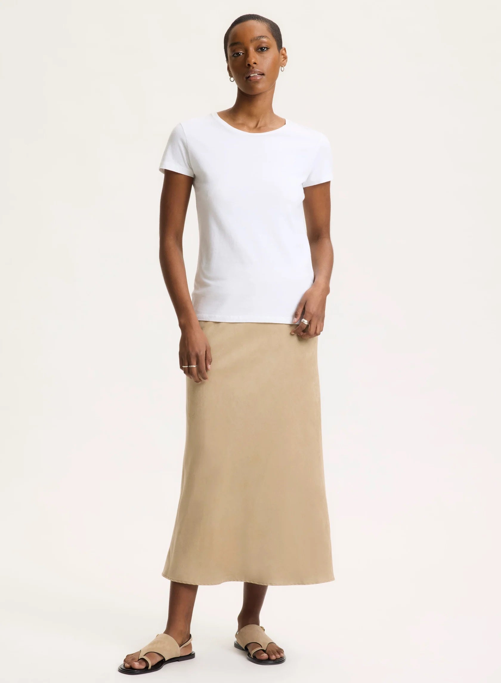 Jamie Round Neck Short Sleeve T-shirt WHITE
