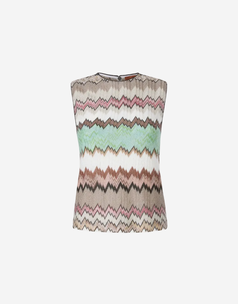 Sleeveless Zig Zag Top