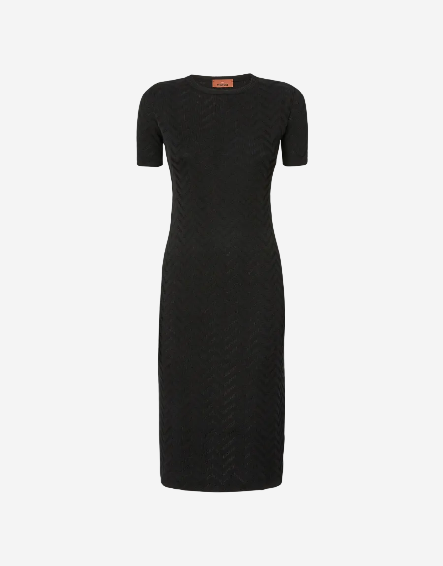 Longuette Dress Cotton Viscose Chevron