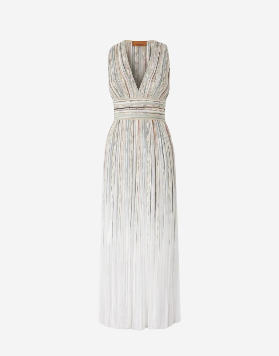 Striped dress on a white background