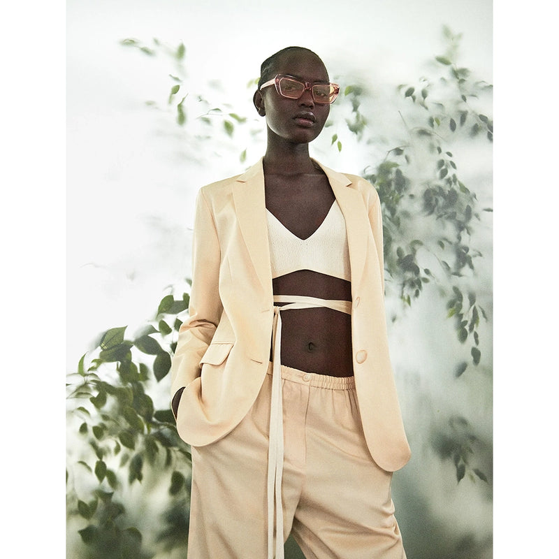 Cream sales silk jacket