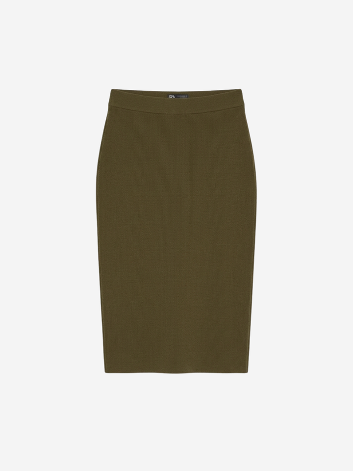Green pencil skirt on a white background