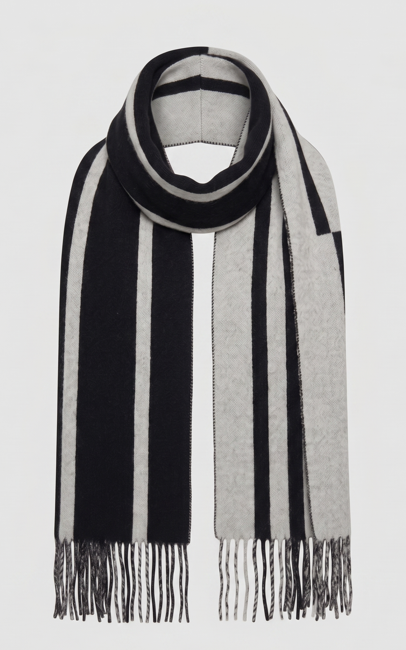 Magali Woven Scarf Ivory/Black