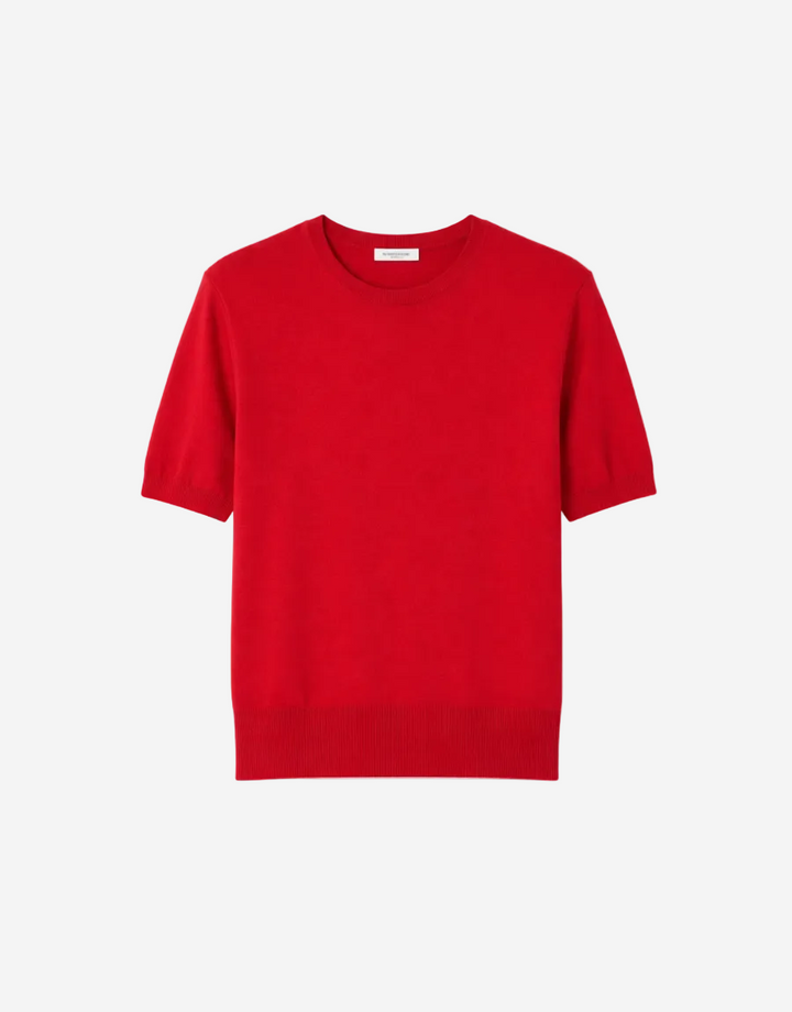 Red sweater on a white background