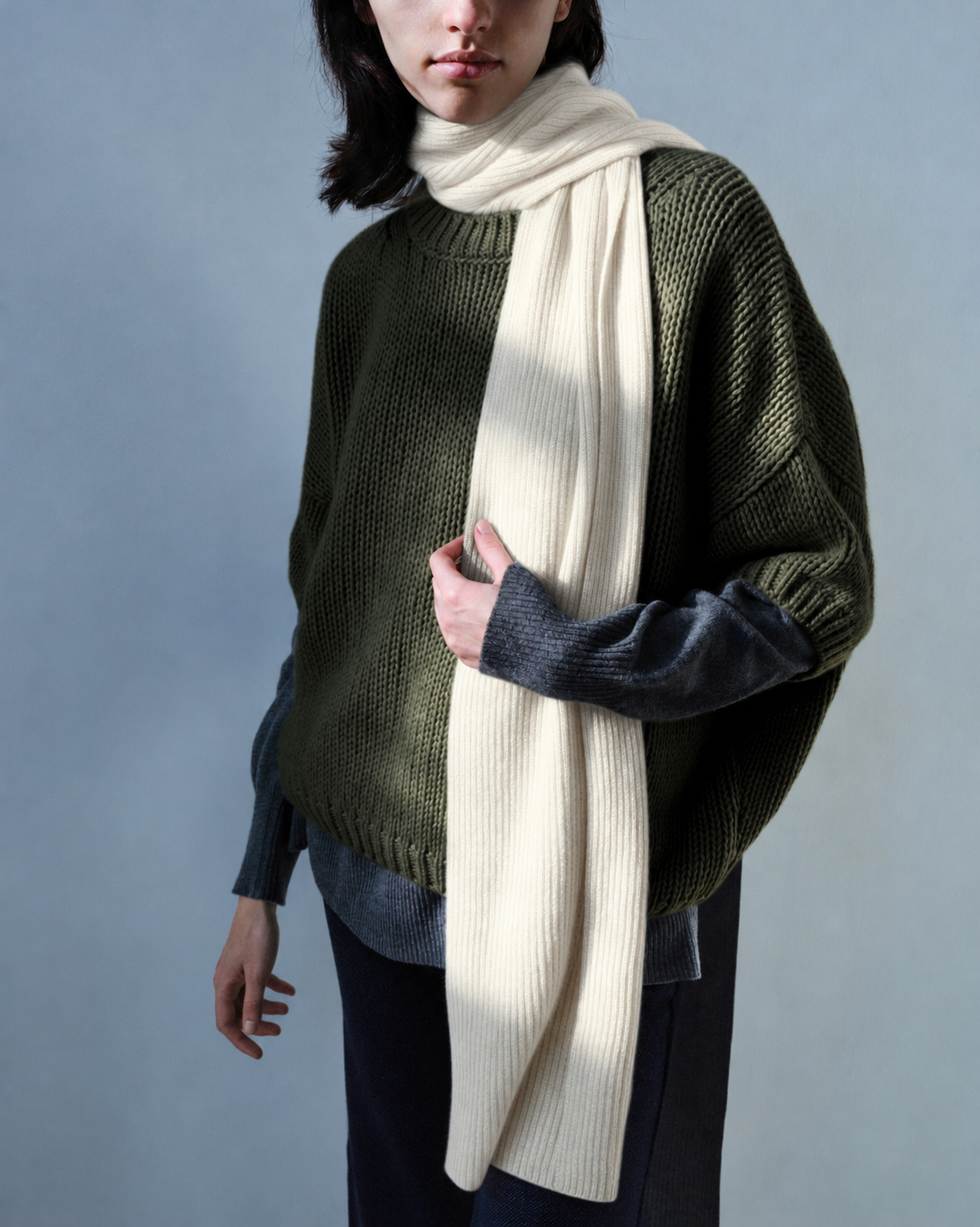 Carter Cashmere Scarf Ivory
