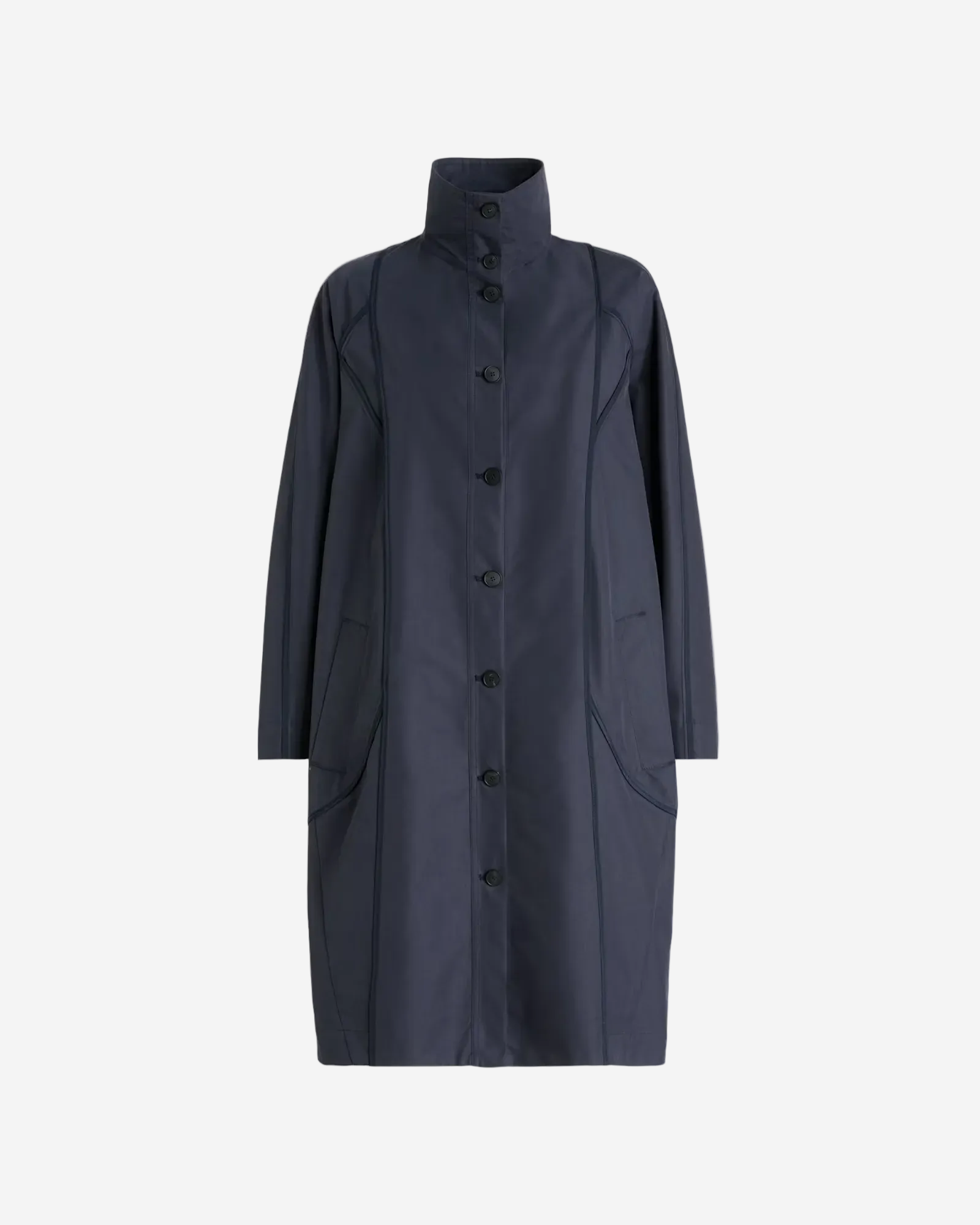 Navy blue coat on a white background