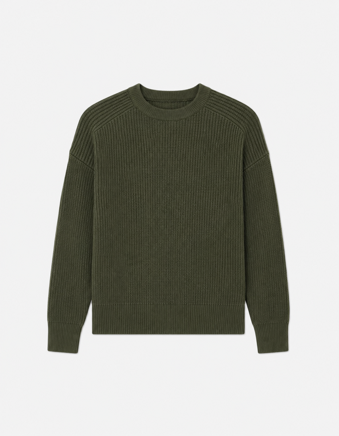 Ribbed Relaxed Knit Sweater KHAKI