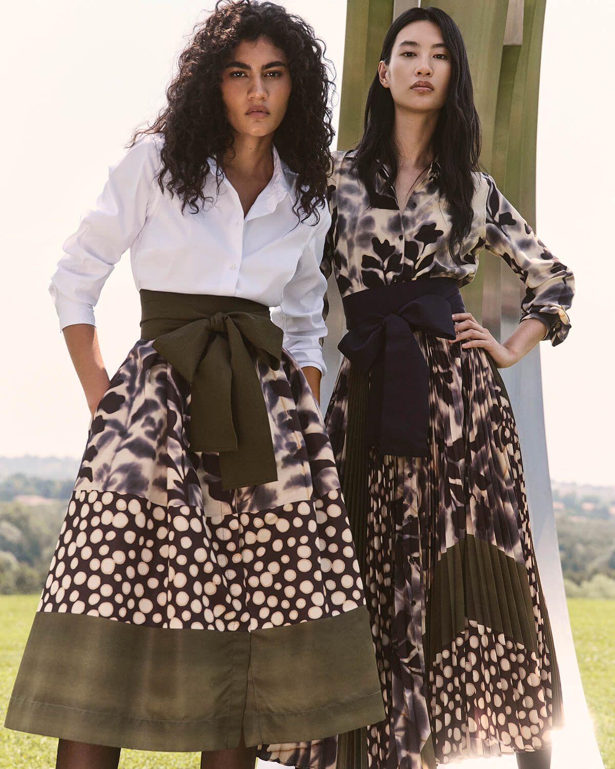 Tosca Mixed Leave Print Dress